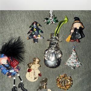Festive Silver Snowman Brooch